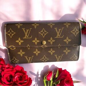Louis Vuitton Brown Monogram Wallet with Glossy Finish